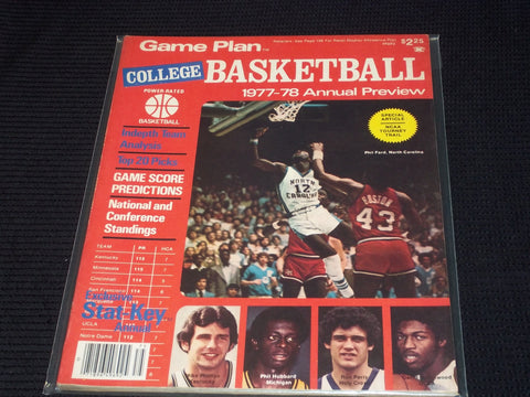 1977-78 GAME PLAN COLLEGE BASKETBALL MAGAZINE - PHIL FORD FRONT COVER - E 2035