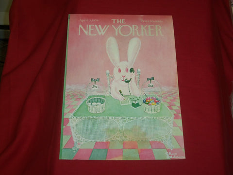 1974 APRIL 15 NEW YORKER MAGAZINE FRONT COVER ONLY - GREAT ART FOR FRAMING