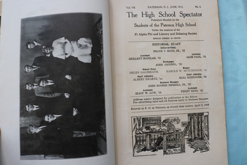 1911-1925 PATTERSON, NJ HIGH SCHOOL - SPECTATOR MAGAZINES - LOT OF 8 - K 3349