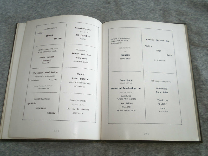 1946 EATONIAN EATON RAPIDS HIGH SCHOOL YEARBOOK - EATON RAPIDS, MI - YB 2568