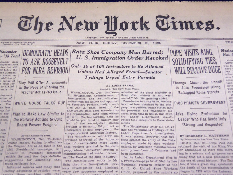 1939 DEC 29 NEW YORK TIMES BARRIER FOUND TO NERVE DISEASES DR. A. SABIN - NT 595
