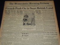 1939 SEPT 7 MINNEAPOLIS MORNING TRIBUNE - FRENCH PUSH ON IN SAAR - NT 9523