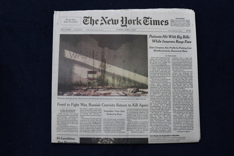 2024 APRIL 7 NEW YORK TIMES-PATIENTS HIT WITH BIG BILLS WHILE INSURERS REAP FEES