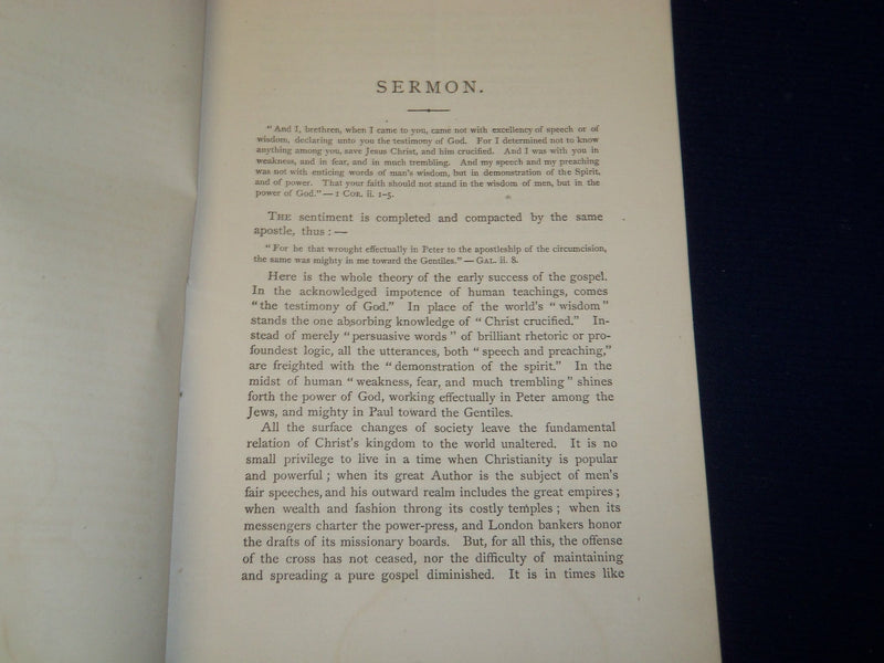 1872 REV. DR. BARTLETT'S SERMON FOR FOREIGN MISSIONS BOOK - J 4411