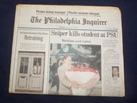 1996 SEPTEMBER 18 PHILADELPHIA INQUIRER - SNIPER KILLS STUDENT AT PSU - NP 7159