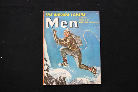 1954 FEBRUARY MEN MAGAZINE - THE SAVAGE LOVERS COVER - E 10428