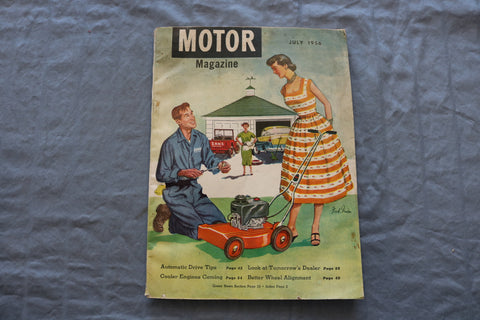 1956 JULY MOTOR MAGAZINE - A GREAT ILLUSTRATION COVER - SP 1196F