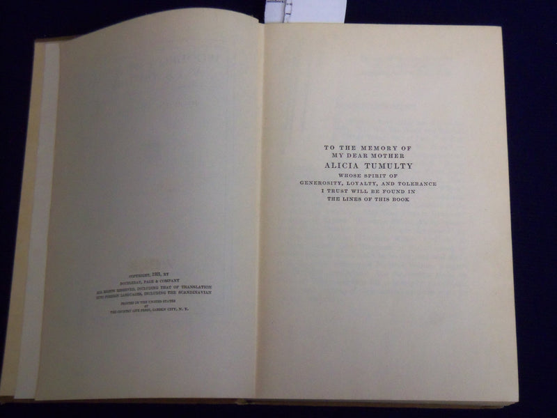 1921 WOODROW WILSON AS I KNOW HIM HARDCOVER BOOK BY JOSEPH TUMULTY - KD 3867H