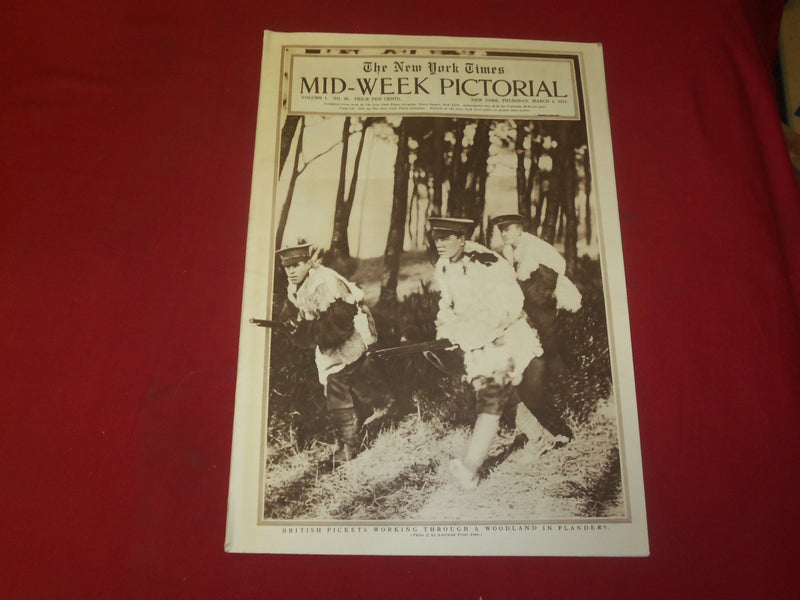 1915 MARCH 4 NY TIMES PICTORIAL SECTION - BRITISH PICKETS IN FLANDERS - NP 3949