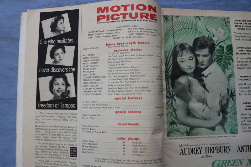 1959 APRIL MOTION PICTURE MAGAZINE - DICK CLARK AND FAMILY COVER - E 9037
