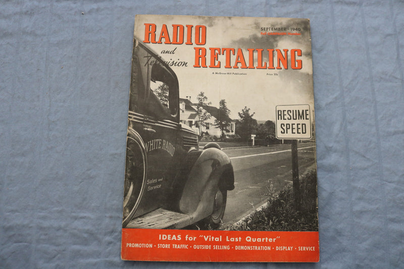 1940 SEP RADIO AND TELEVISION RETAILING MAGAZINE - LAST QUARTER COVER - ST 1766P