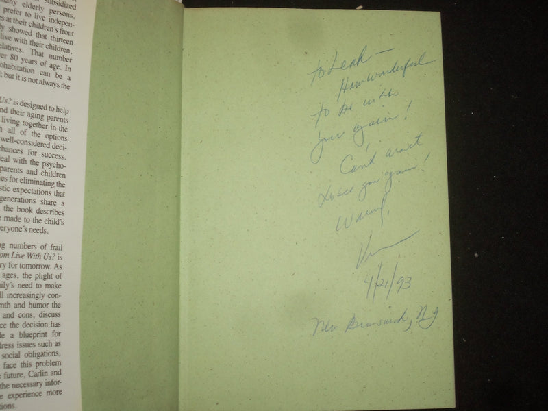1992 SHOULD MOM LIVE WITH US? HARDCOVER BOOK-VIVIAN GREENBERG INSCRIBED- KD 9233