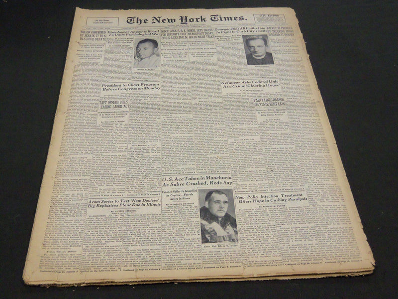 1953 JANUARY 27 NEW YORK TIMES - KEFAUVER ASKS FOR CRIME CLEARING HOUSE- NT 4620
