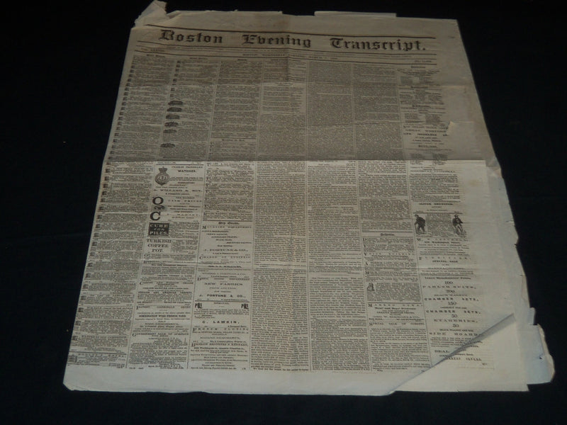 1866 MARCH 7 BOSTON EVENING TRANSCRIPT NEWSPAPER - THE TRIAL OF GEE - NP 4176