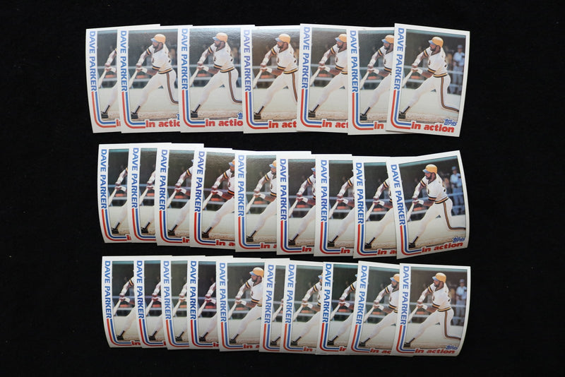 DAVE PARKER IN ACTION 1982 TOPPS BASEBALL CARDS - #41 - NM-MT -LOT OF 26 - #142