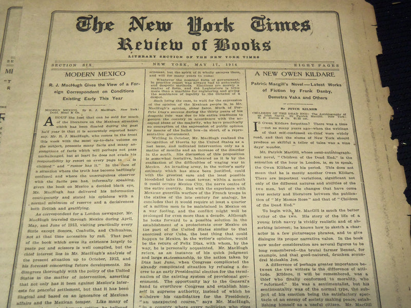 1914 NEW YORK TIMES NEWSPAPER BOOK REVIEW SECTIONS LOT OF 17 ISSUES - O 3221C