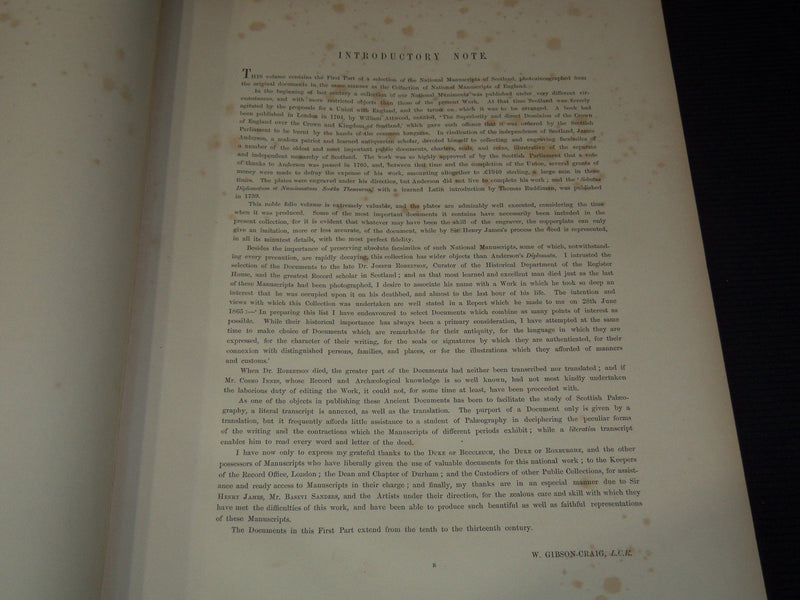 1867 FACSIMILES OF NATIONAL MANUSCRIPTS OF SCOTTLAND VOLUME - PART 1 - Z 280