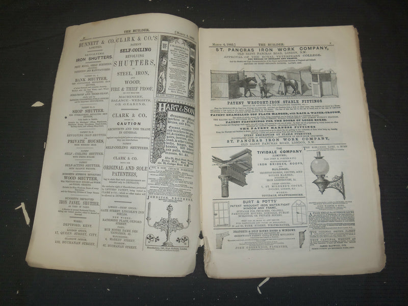 1865 MARCH 4 THE BUILDER ARCHITECT MAGAZINE - ILLUSTRATIONS - ST 415E