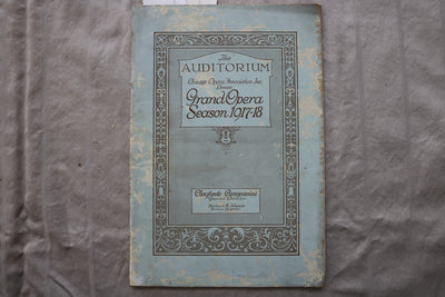 1917-1918 THE AUDITORIUM CHICAGO OPERA ASSOCIATION PROGRAM - MANON - K 3456