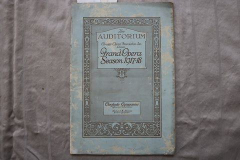 1917-1918 THE AUDITORIUM CHICAGO OPERA ASSOCIATION PROGRAM - MANON - K 3456