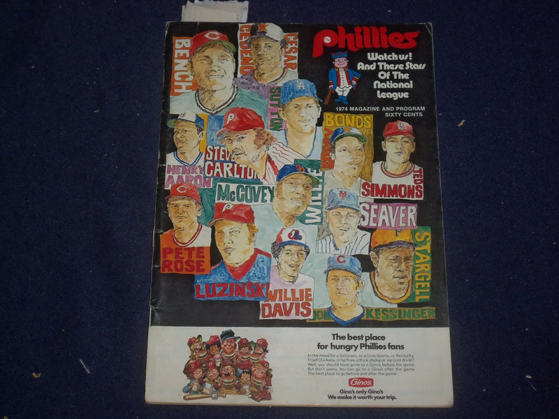 1974 PHILADELPHIA PHILLIES MAGAZINE & PROGRAM-ASHBURN & OZARK AUTOGRAPHS-ST 6818