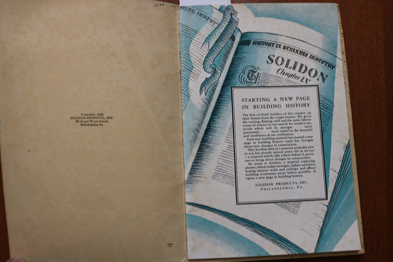1928 THE STORY OF SOLIDON SOFTCOVER BOOK - K 3177