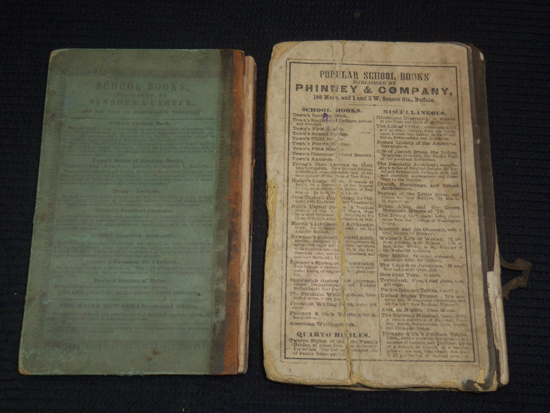 1846-1859 TOWN'S NEW SPELLER AND DEFINER BOOK LOT OF 2 - K 2184