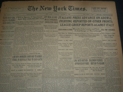 1935 OCTOBER 5 NEW YORK TIMES - TIGER BEAT CUBS 6-5 IN 11TH INNING - NT 7345