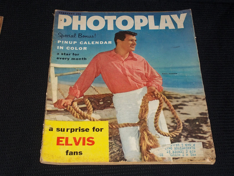 1958 FEBRUARY PHOTOPLAY MAGAZINE - ROCK HUDSON FRONT COVER - E 1875