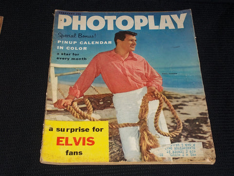1958 FEBRUARY PHOTOPLAY MAGAZINE - ROCK HUDSON FRONT COVER - E 1875