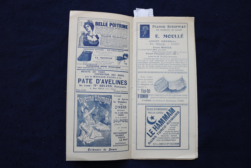 1905 MARCH 12 OLYMPIA THEATRE - LES FRERES ISOLA - PROGRAM - K 1670