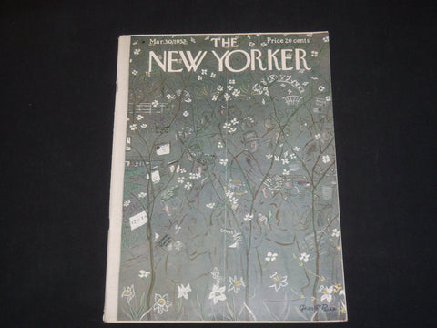 1957 MARCH 30 THE NEW YORKER MAGAZINE - ILLUSTRATED COVER - NY 610