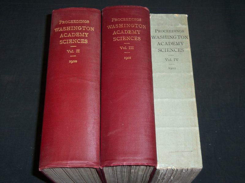 1900-1902 WASHINGTON ACADEMY OF SCIENCES PROCEEDINGS VOLUME LOT OF 3 - R 8D