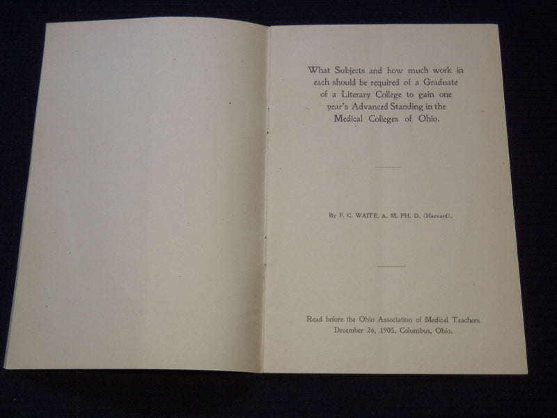 1905 MEDICAL COLLEGES OF OHIO BOOK BY F. C. WAITE LOT OF 2 - J 7443
