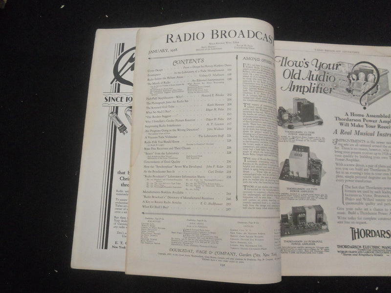 1928 JANUARY RADIO BROADCAST MAGAZINE - NICE COVER, ARTICLES & PHOTOS - B 434L