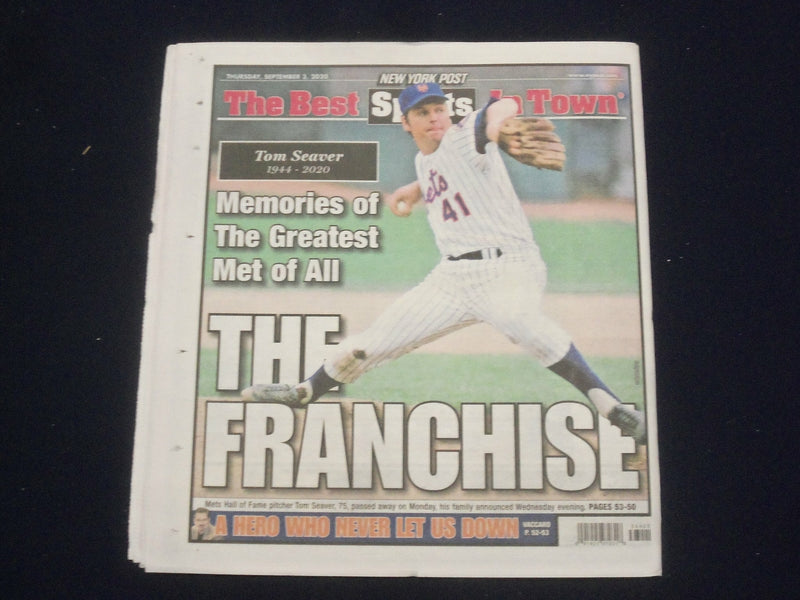 2020 SEPTEMBER 3 NEW YORK POST NEWSPAPER - TOM SEAVER DIED 1944-2020