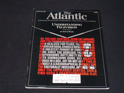 1984 AUGUST THE ATLANTIC MAGAZINE - UNDERSTANDING TELEVISION COVER - E 13765