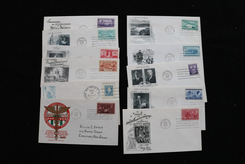 1947-1952 FIRST DAY COVERS - LOT OF 11 - K 3057