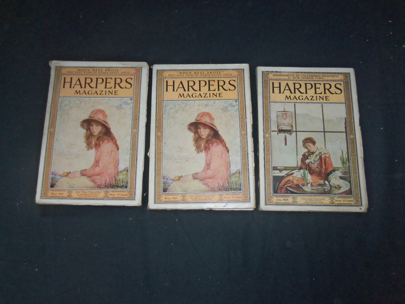 1923-25 HARPER'S MONTHLY MAGAZINE-LOT 19 ISSUES-NICE ILLUSTRATIONS & ADS-WR 102C
