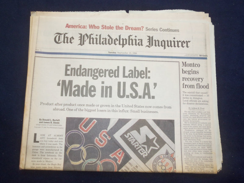 1996 SEP 10 PHILADELPHIA INQUIRER - MONTCO BEGINS RECOVERY FROM FLOOD - NP 7152