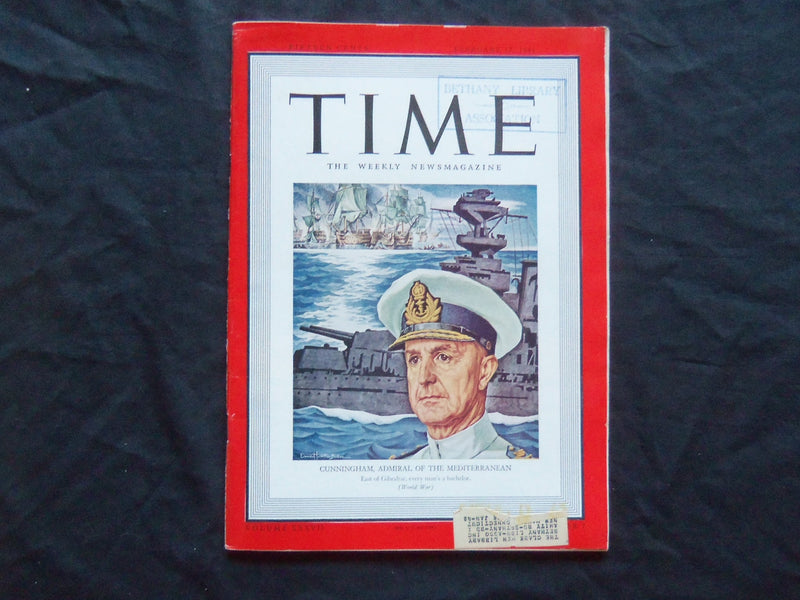 1941 FEBRUARY 17 TIME MAGAZINE - SIUR ANDREW CUNNINGHAM - T 752