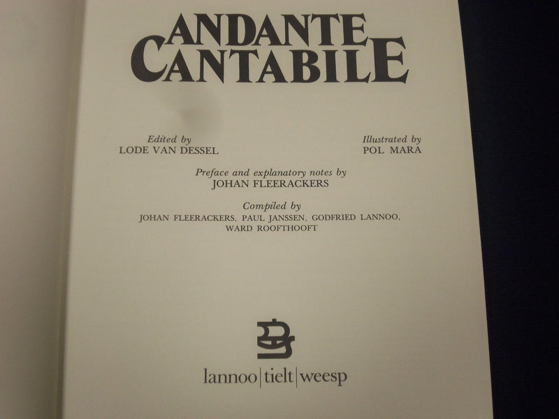 1983 ANDANTE CANTABILE EDITED BY LODE VAN DESSEL HARDCOVER BOOK - KD 2320