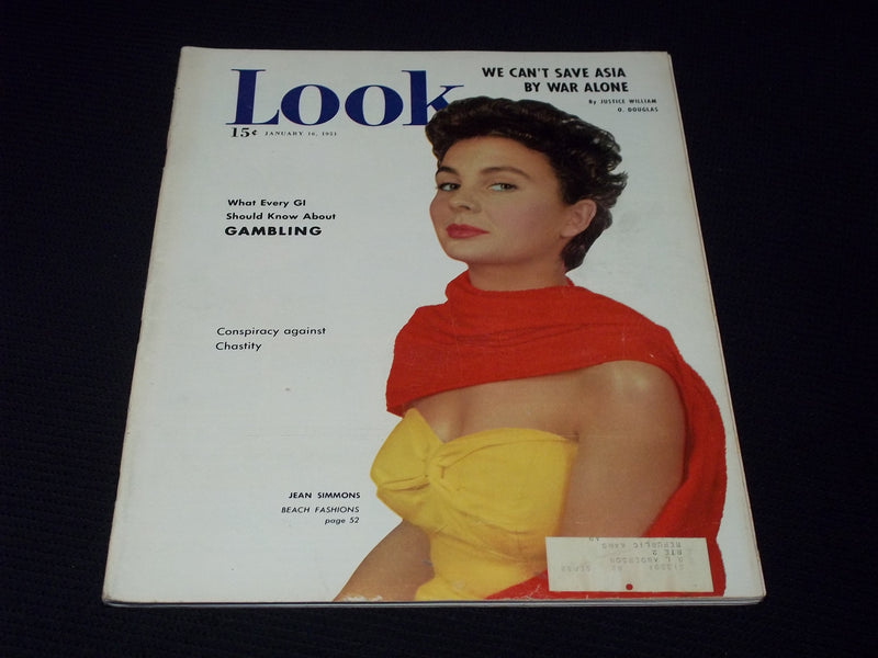 1951 JANUARY 16 LOOK MAGAZINE - JEAN SIMMONS FRONT COVER - E 20393