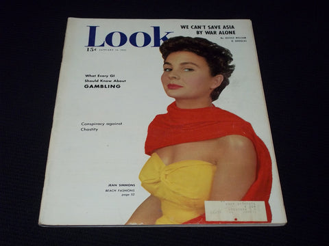 1951 JANUARY 16 LOOK MAGAZINE - JEAN SIMMONS FRONT COVER - E 20393