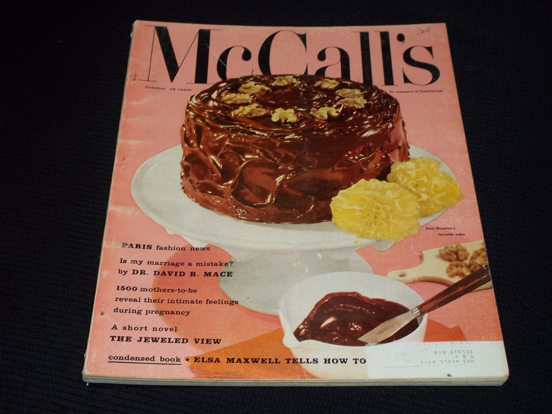 1957 OCTOBER MCCALL'S MAGAZINE - SAM HOUSTON'S FAVORITE CAKE COVER - E 20251