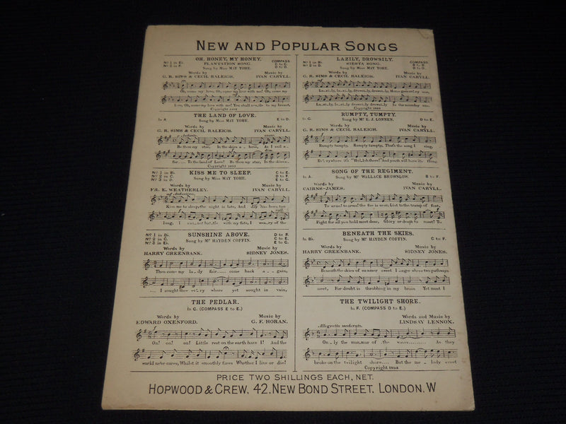 1895 THE GAY TOM-TIT SHEET MUSIC - MISS LETTY LIND - SIDNEY JONES - SP 887G