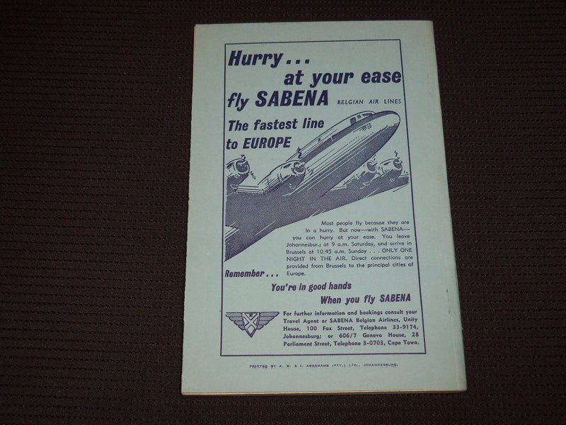 1952 THE AIR TRAVEL HANDBOOK FOR SOUTHERN AFRICA BOOK - SOFTCOVER - J 7995