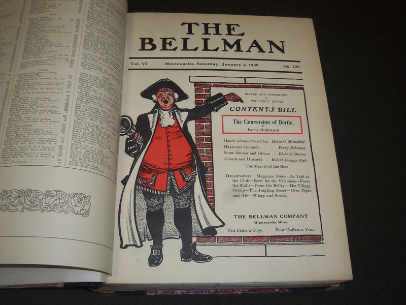 1909 THE BELLMAN MAGAZINE BOUND VOLUME LOT OF 2 COMPLETE YEAR - PHOTOS - R 418