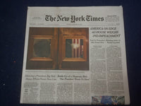 2021 JANUARY 10 NEW YORK TIMES - AMERICA ON EDGE AS HOUSE WEIGHS 2ND IMPEACHMENT