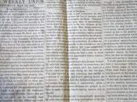 1851 THE WEEKLY UNION NEWSPAPER LOT OF 3 - CITY OF WASHINGTON - NP 2636